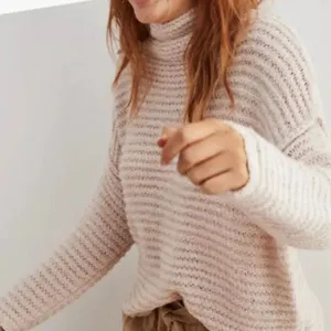 Aerie beige open knit wool blend cowl neck sweater size xs thumbnail 2