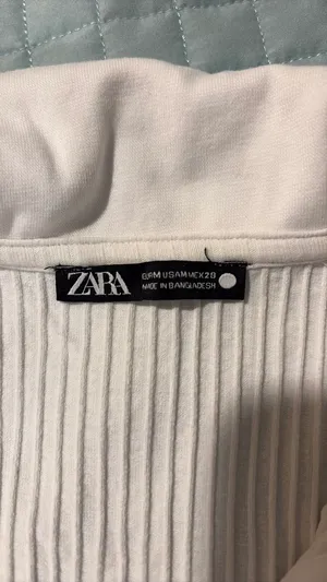 Zara Cropped White Polo Top thumbnail 3