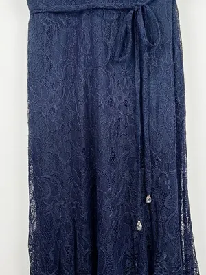 JENNY YOO Women’s Bridesmaid V-Neck Style JY519 Florentine Lace Navy Size S thumbnail 6