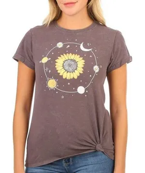 Messy Buns,‎ Lazy Days Sunflower Orbit T-shirt Women Small GUC thumbnail 1