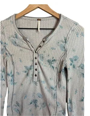 Free People Layer Me Long Sleeve Henley Top In Vintage Floral thumbnail 6
