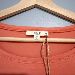 NWT Easel Sunset Orange Relaxed Fit Long Sleeve Top Soft Knit Tunic Casual Sz M thumbnail 9