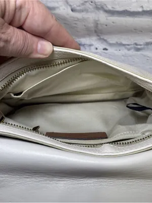Vintage Fossil Harper Saddle Ivory Cream Leather Crossbody Bag Y2K Key Charm thumbnail 11