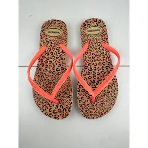 Havaianas Leopard Print Flip Flops Orange Thong Sandals Size US 6 EUR 37‎ 38 thumbnail 2