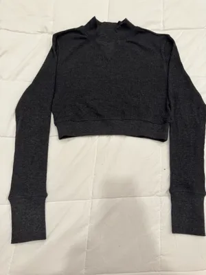 Mono B Dark Grey Cropped Sweater thumbnail 1