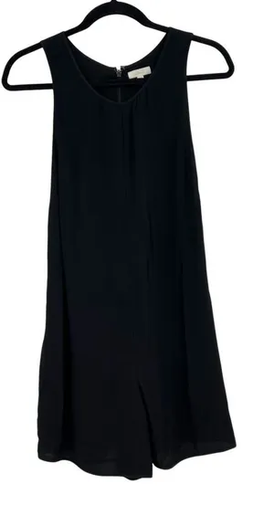 Aritzia Wilfred‎ Black Spun Rayon Crepe Viscose Sleeveless Romper Size XS thumbnail 1