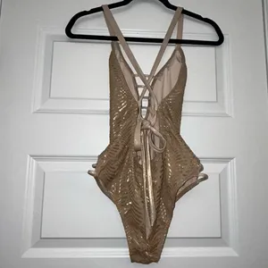 Cosita Linda Beachwear Metallic One Piece Swimsuit Size S thumbnail 8