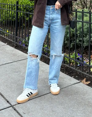 ZARA Straight Distressed Jeans thumbnail 4