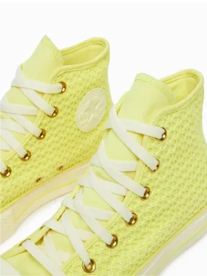 NEW Converse Wmns Chuck Taylor All Star Lift Platform Knit High 'Lemon Slushy' thumbnail 6