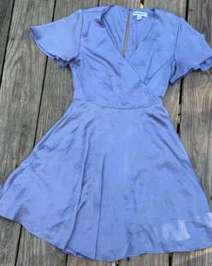 Express Blue Satin Dress Size 00 thumbnail 1