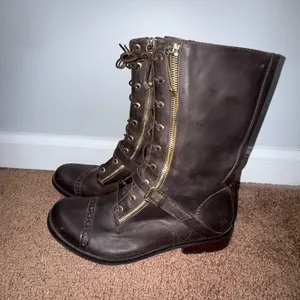 Love Moschino Brown Combat Boots Lace Up Euc Size 40 Us 9.5‎ thumbnail 4