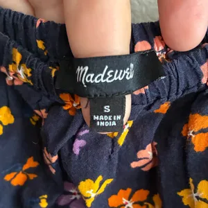 Madewell Puff-Sleeve Square Neck Smocked-Waist in Aloha Floral Crop Top S thumbnail 14