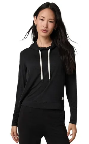 Vuori Halo Essential Hoodie Ladies Sweatshirt Small Dark Coal Grey Gym thumbnail 1