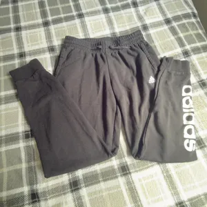 Adidas black joggers with white logo detail. size‎ M thumbnail 4