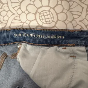 American Eagle Outfitters Women's Super High Rise Jegging in Blue Size 12 Long thumbnail 4