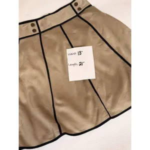 Emporio Armani Beige A-Line Skirt Black Contrast Piping Paneled Sz 42/US 6 thumbnail 5