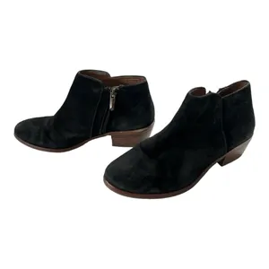 Sam Edelman Black Suede Ankle Side Zip Booties size 5.5 thumbnail 2