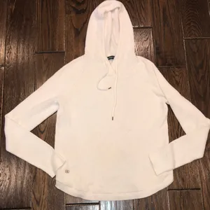 Lauren Ralph Lauren green label size small white knit hooded sweater cotton thumbnail 1
