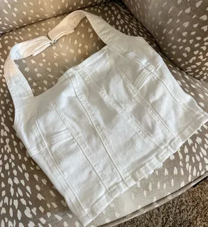 Denim halter top White thumbnail 4