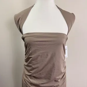 Abercrombie & Fitch Womens Brown Ruched Draped Maxi Dress Size XL NEW thumbnail 5
