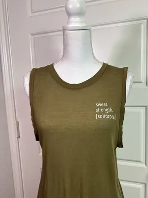 Free People Movement Ribbed Cotton Blend Boho Athletic Casual Tank Size Medium thumbnail 5