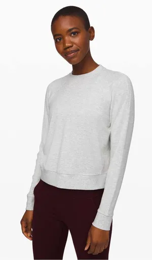 Lululemon Warm Down Crew Heathered Core Ultra Light Grey thumbnail 1