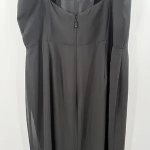 Azazie Tayla Dress Size 14 Bridesmaid Black Chiffon V-Back Side Boning Wedding thumbnail 10