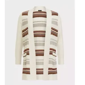 Torrid Ivory Colorful Stripes Shawl Knit Open Front Cardigan‎ Sweater Size 2X thumbnail 4