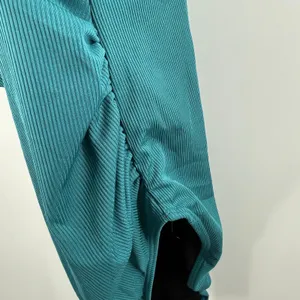 Summer Mae Maternity Swimsuit SZ Medium One Piece Teal Rib Ruffle V Neck NWT thumbnail 9