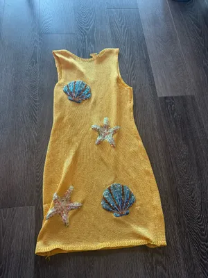 Ego official sleeveless sequin shell detail mini dress in yellow thumbnail 2