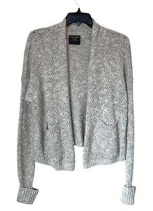Abercrombie & Fitch Womens Knit‎ Open Front Cardigan Sweater Gray Size Small thumbnail 1