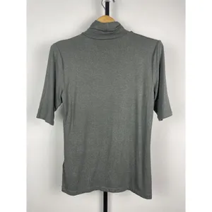 Lauren Ralph Lauren‎ Gunmetal Gray Metallic Short Sleeve Turtleneck Shirt Size M thumbnail 7
