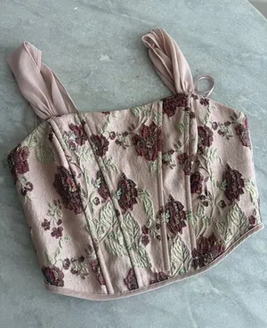 Altar'd State Floral Corset Top thumbnail 1