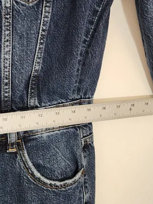 Zara Medium Wash Bootcut Denim Jumpsuit Size Medium thumbnail 7