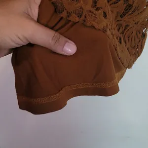 FREE PEOPLE Dana’s Bodycon Textured Lace Dress in Rust Brown Size XS thumbnail 7