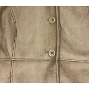 Very Veranesi Faux Suede Shearling Coat‎ Brown Sherpa Lined Hooded Vintage 90s L thumbnail 8