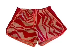 Nike Dri Fit Women’s Athletic Shorts orange/ white/zebra print size M thumbnail 1
