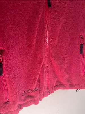 Columbia Red Fleece Jacket with Black Shoulder and Sleeve Panels thumbnail 2