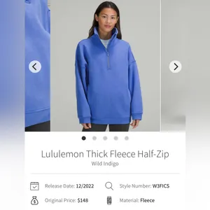 Lululemon Thick Fleece Quarter Zip Size XS/S Wild Indigo‎ thumbnail 6