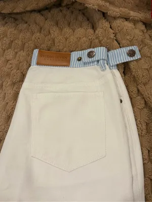 Studio seven designs Jodie Jeans white with blue trim thumbnail 8