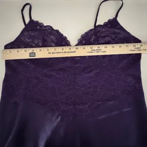 1X Purple Satin Lace Chemise Slip Dress Curvy Romantic Whimsigoth Dark Fairy thumbnail 6