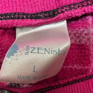 ZENista Pink Plaid Fleece Pajama Set Waffle Henley Top & Pants‎ L Long Sleeve thumbnail 10