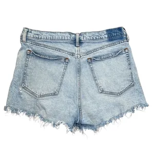 Abercrombie & Fitch The Mom Short High Rise Distressed Denim Light Wash 31 12 thumbnail 2