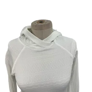 Lululemon Rest Less Hoodie‎ Long Sleeve Seamless Stretch Textured White Size 2 thumbnail 2