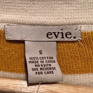 Evie Mustard Yellow‎ Striped Cardigan Sweater Small Preppy Knit thumbnail 3