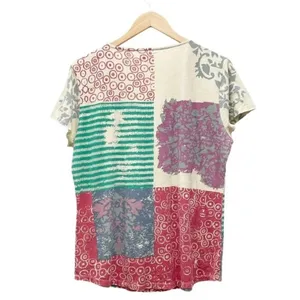 Sundance World Citizen Patchwork Crochet Detail Short Sleeve Top Size Medium thumbnail 3