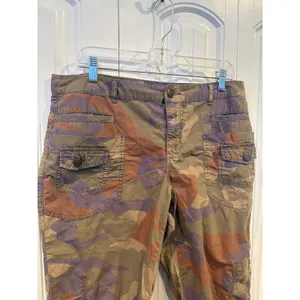 London Jean Chino Green Cargo Camo Crops Size‎ 14 thumbnail 3