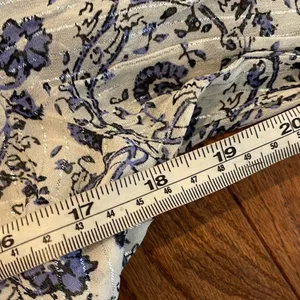 Garrie B blue floral square neck puff sleeve midi dress size M thumbnail 8