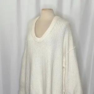 Revolve FREE PEOPLE Brookside Tunic Sweater‎ Ivory Slouchy Solid Scoop Large thumbnail 7