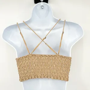 Free People Womens Adella Lace Crochet Boho Festival Bralette Top Size S Tan thumbnail 6